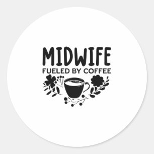 Sticker Rond Café de sage-femme   Midwives Doula Midwifery Cadf