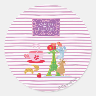 Sticker Rond Café des fleurs