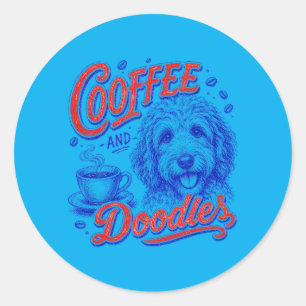 Sticker Rond Café Et Gribouillis Drôle Gribouillis Club De Café
