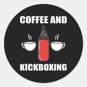 Sticker Rond Café et kickboxing