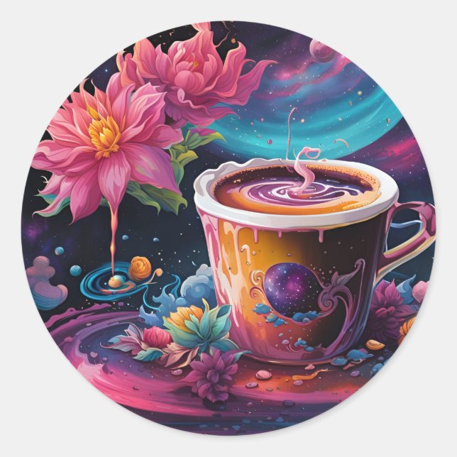 Sticker Rond Café Galaxy Garden (Devant)