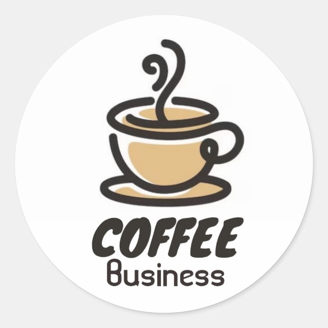 Sticker Rond Café Hot Cup Café Café Business (Devant)