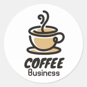 Sticker Rond Café Hot Cup Café Café Business