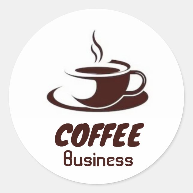 Sticker Rond Café Hot Cup Café Café Business (Devant)