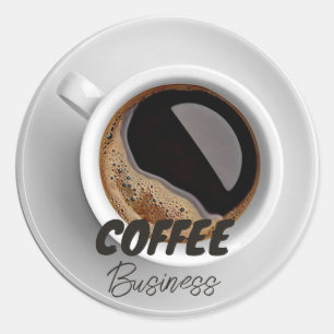 Sticker Rond Café Hot Cup Café Café Business