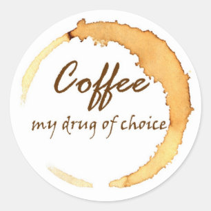Sticker Rond Café - Mon médicament de choix