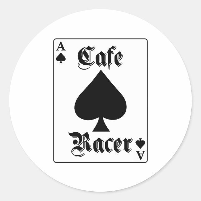 Sticker Rond Cafe Racer Ace of Spades (Devant)