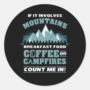 Sticker Rond Café randonnée Camping