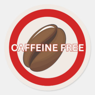Sticker Rond Caféine Free Food Allergy Alert Classic