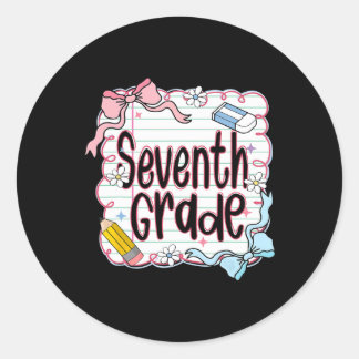 Sticker Rond Cahier rose pour filles de septième année rentrée 