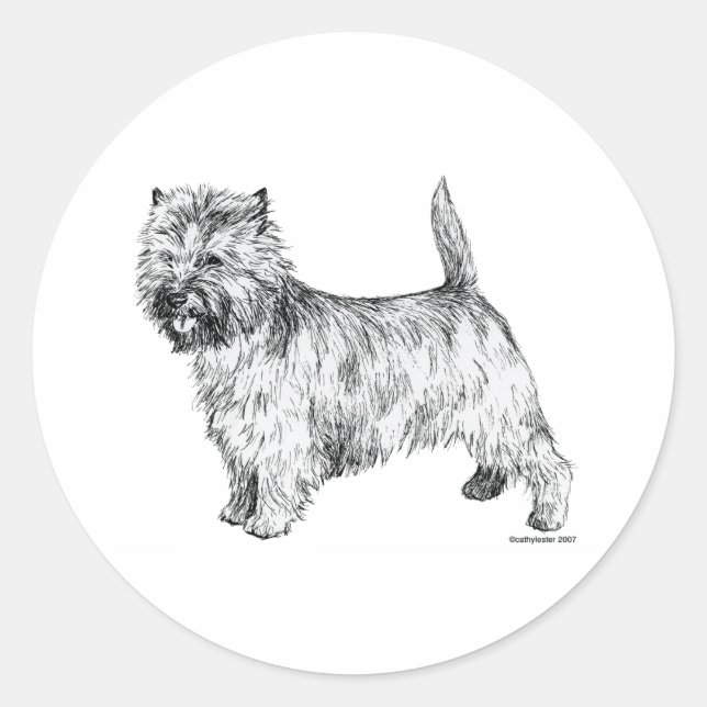Sticker Rond Cairn Terrier (Devant)