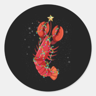Sticker Rond Cajun Louisiana Noël Joyeux Noël Crabmas X-Mas Lig