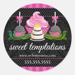 Sticker Rond Cake Pops Cupcake Cake Bakery Box Seaux