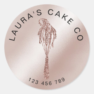 Sticker Rond Cakes Sweets Cupcake Accueil Boulangerie Girly Aqu