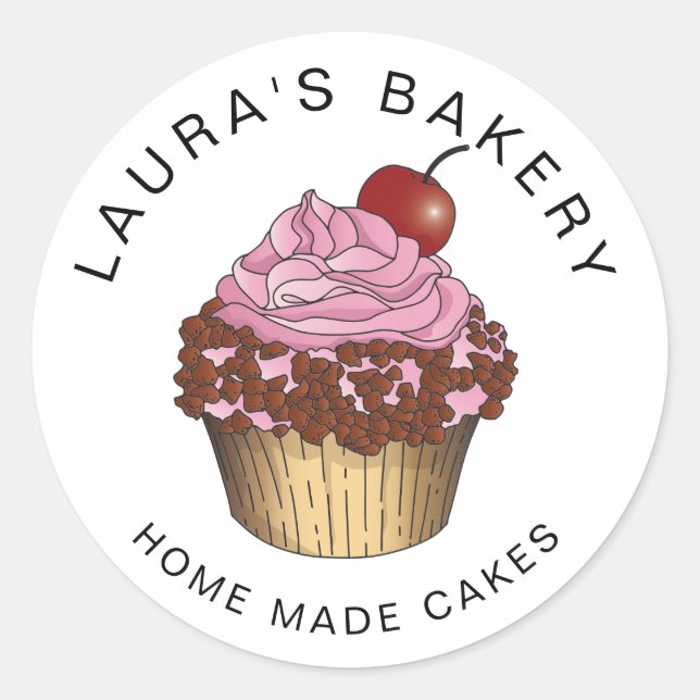 Sticker Rond Cakes Sweets Cupcake Accueil Boulangerie Girly Aqu (Devant)