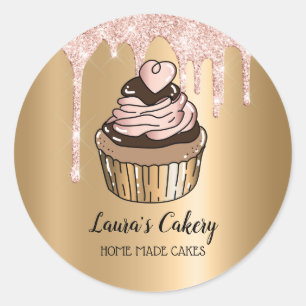 Sticker Rond Cakes & Sweets Cupcake Accueil Boulangerie Laisser