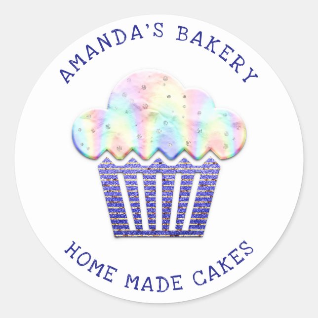 Sticker Rond Cakes Sweets Cupcake Accueil Vegan Bakery Parties  (Devant)