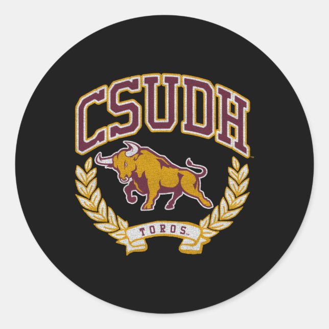 Sticker Rond Cal State Dominguez Hills Toros Victoire (Devant)