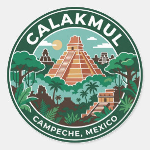 Sticker Rond Calakmul Mexique