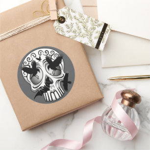 Sticker Rond Calaveras décoratives Halloween