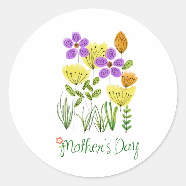 Sticker Rond Calcomanía de felicitacion del dia de la madre (Devant)