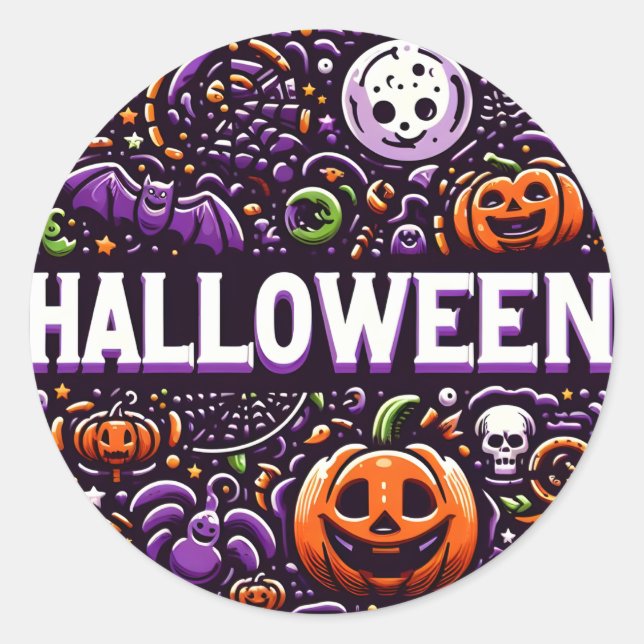 Sticker Rond Calcomanía Halloween   (Devant)