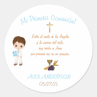 Sticker Rond Calcomanía mi primera comunion
