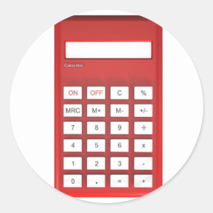 Sticker Rond Calculatrice rouge