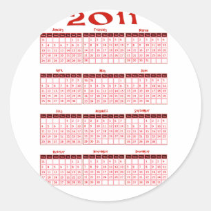 Sticker Rond Calendrier 2011 en un coup d'oeil