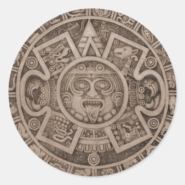 Sticker Rond Calendrier Aztec (Devant)