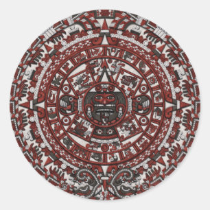 Sticker Rond Calendrier Aztec