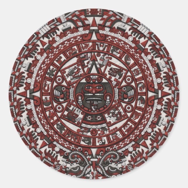 Sticker Rond Calendrier Aztec (Devant)