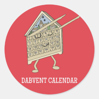 Sticker Rond Calendrier de l'Avent Dabbing Drôle Chrétien Relig