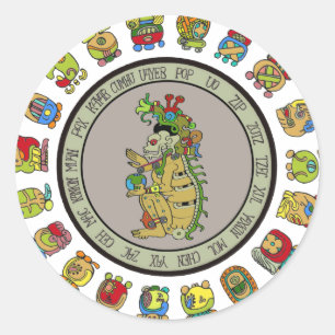 Sticker Rond calendrier maya Dieu de la mort