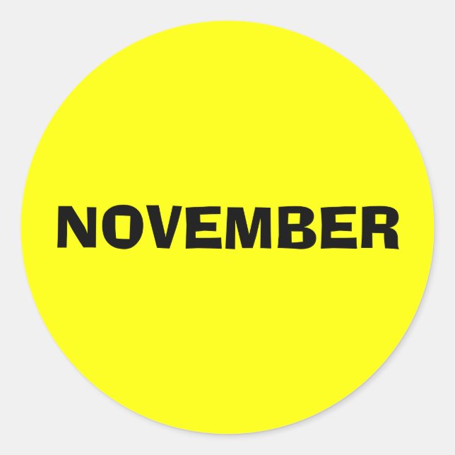 Sticker Rond Calendrier Mois par Janz Novembre Jaune (Devant)