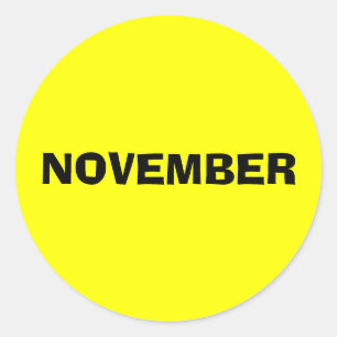 Sticker Rond Calendrier Mois par Janz Novembre Jaune
