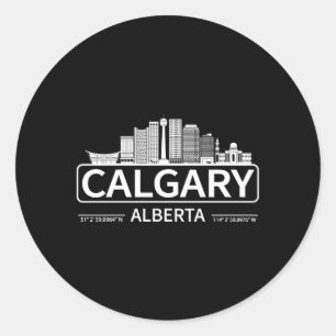Sticker Rond Calgary Alberta Voyage Cityscape À Calgary
