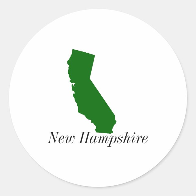 Sticker Rond California New Hampshire  (Devant)