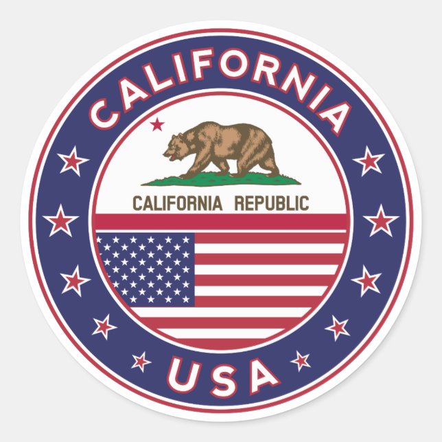 Sticker Rond Californie (Devant)
