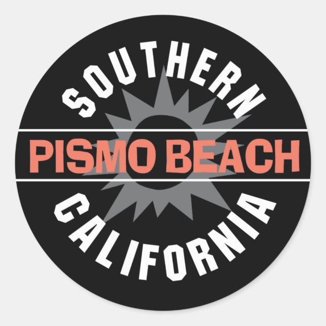Sticker Rond Californie du Sud - Plage de Pismo (Devant)