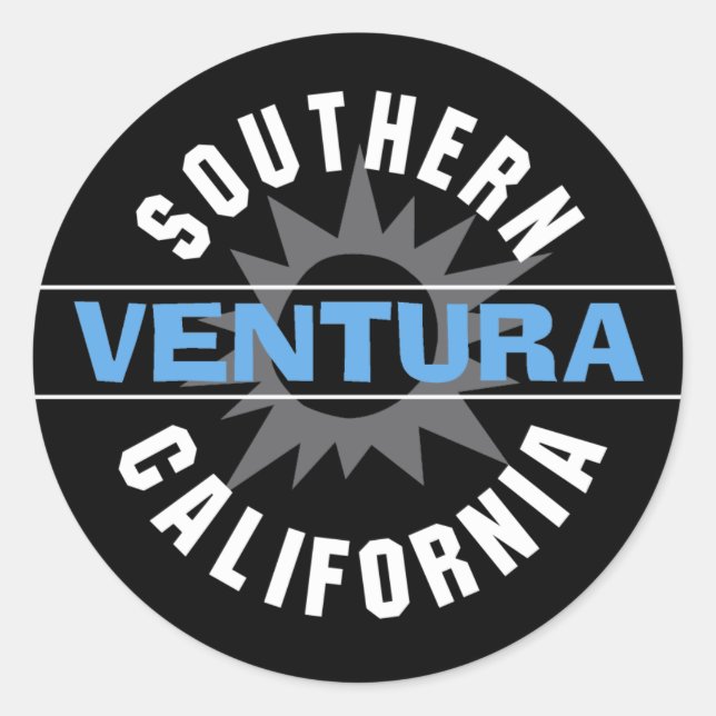 Sticker Rond Californie du Sud - Ventura (Devant)