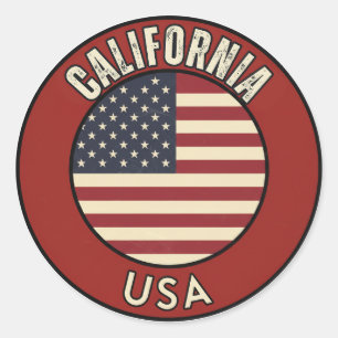 Sticker Rond Californie États-Unis