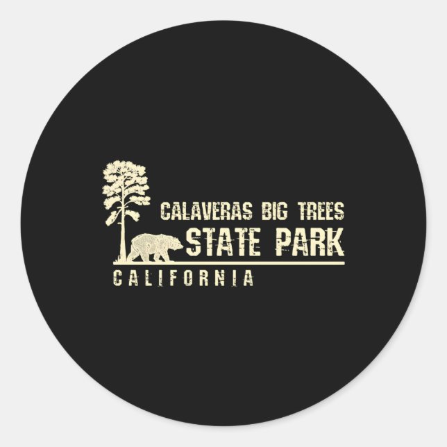 Sticker Rond Californie Pour Calaveras Big Trees State Park (Devant)