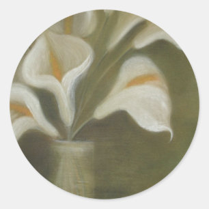 Sticker Rond Calla Coupe Les Fleurs Dans Un Vase Artistique Enc