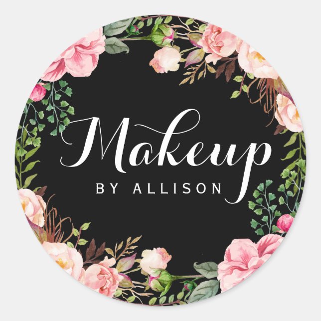 Sticker Rond Calligraphie de maquillage Script d'artiste Envelo (Devant)