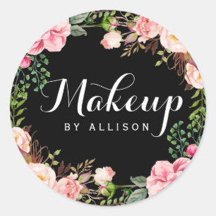 Sticker Rond Calligraphie de maquillage Script d'artiste Envelo