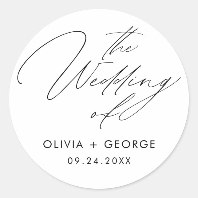 Sticker Rond Calligraphie de script moderne noir (Devant)