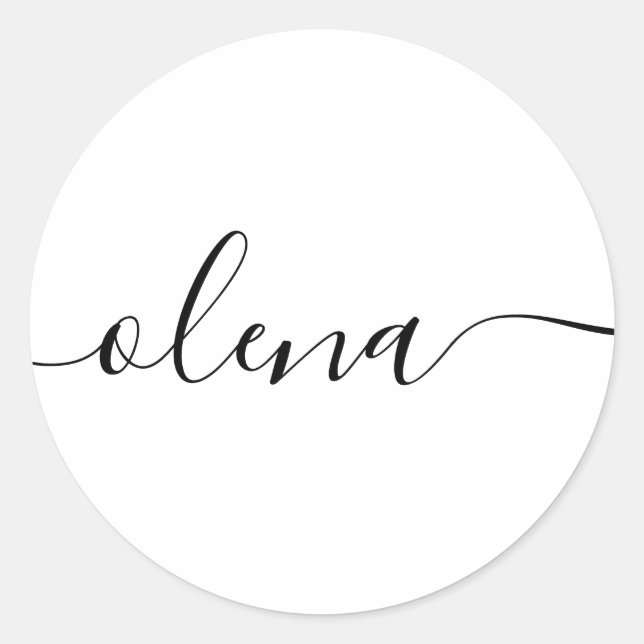 Sticker Rond Calligraphie de script simple (Devant)
