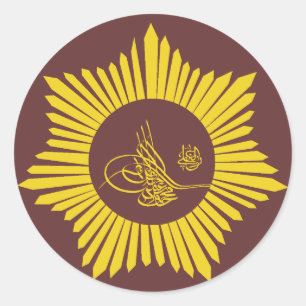 Sticker Rond Calligraphie de Tughra d'empire de tabouret