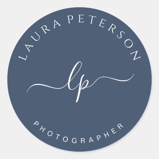 Sticker Rond Calligraphie écrite à la main simple et élégante (Devant)